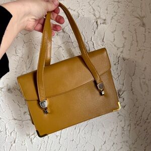 Vintage Koret Mustard Yellow Leather Shoulder Bag